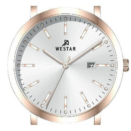 Westar profil læderrem Silver Dial Quartz 50216PPN627 herreur
