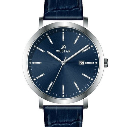 Westar profil læderrem Blue Dial Quartz 50216STN144 herreur