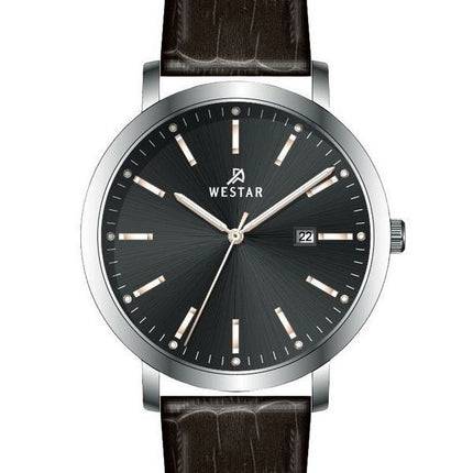 Westar profil læderrem Black Dial Quartz 50216STN623 herreur