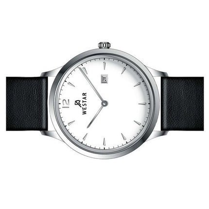 Westar profil læderrem White Dial Quartz 50217STN101 herreur