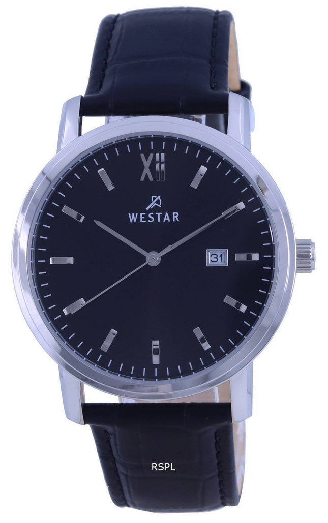 Westar sort skive lÃ¦derrem Quartz 50244 STN 103 herreur