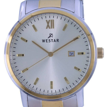 Westar Silver Dial Two Tone Rustfrit Steel Quartz 50245 CBN 102 herreur