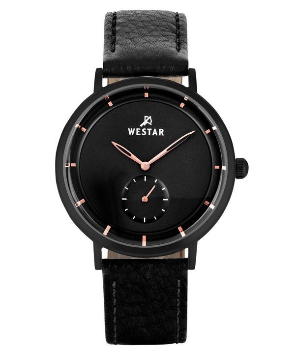 Westar profil læderrem Black Dial Quartz 50246BBN603 herreur
