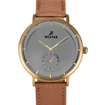 Westar profil læderrem Grå skive Quartz 50246BZZ186 herreur