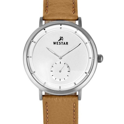 Westar profil læderrem Silver Dial Quartz 50246STN187 herreur