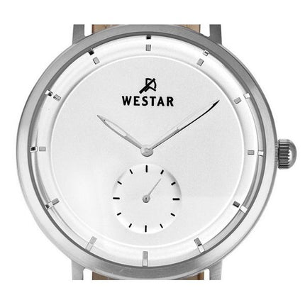 Westar profil læderrem Silver Dial Quartz 50246STN187 herreur