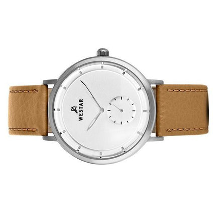 Westar profil læderrem Silver Dial Quartz 50246STN187 herreur