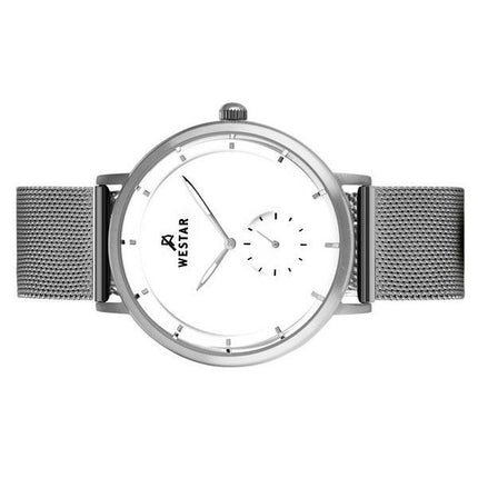 Westar profil rustfrit stål mesh hvid skive kvarts 50247STN101 herreur