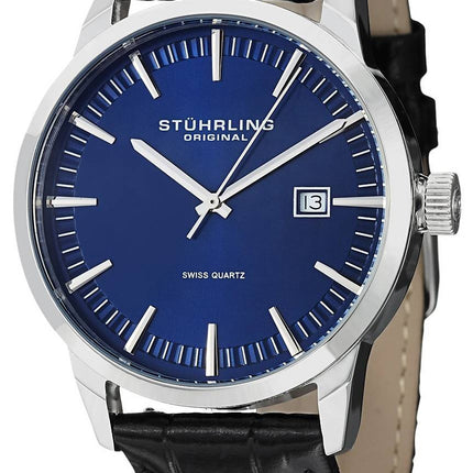 Stuhrling Original klassisk Ascot 42 schweizisk Quartz dato Display 555A.04 Herreur