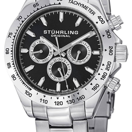 Stuhrling Original Concorso Raceway schweizisk Quartz Tachymeter 564.02 Herreur