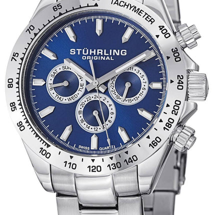 Stuhrling Original Concorso Raceway schweizisk Quartz Tachymeter 564.03 Herreur