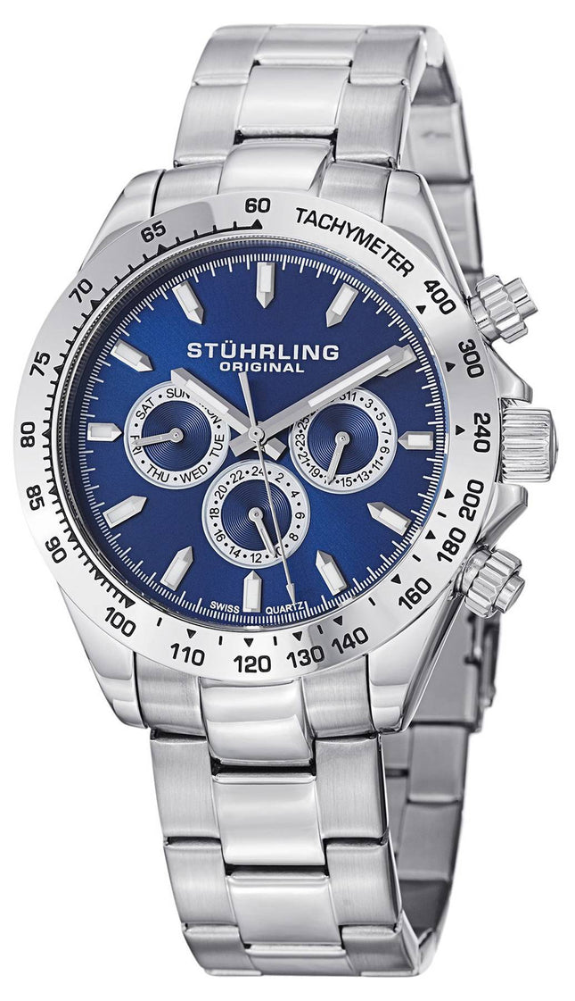 Stuhrling Original Concorso Raceway schweizisk Quartz Tachymeter 564.03 Herreur