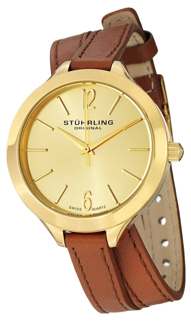Stuhrling Original Soiree Deauville Sport schweizisk Quartz Gold Dial 568.04 kvinders ur