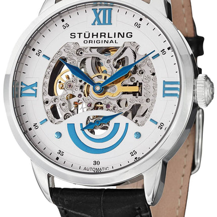 Stuhrling Original Executive II automatisk hvid skelet Dial 574.01 Herreur