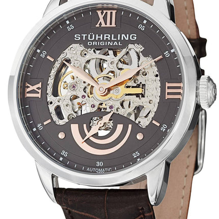Stuhrling Original Executive II automatisk grå skelet Dial 574.03 Herreur