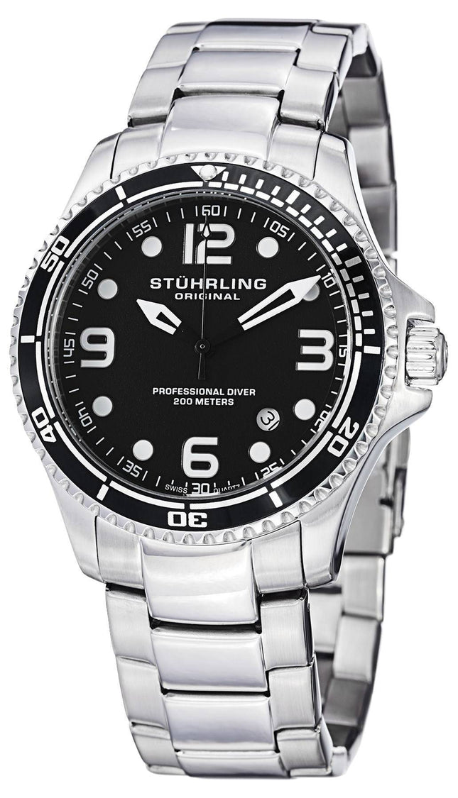 Stuhrling Original Aquadiver Grand Regatta schweizisk Quartz 593.332D11 Herreur