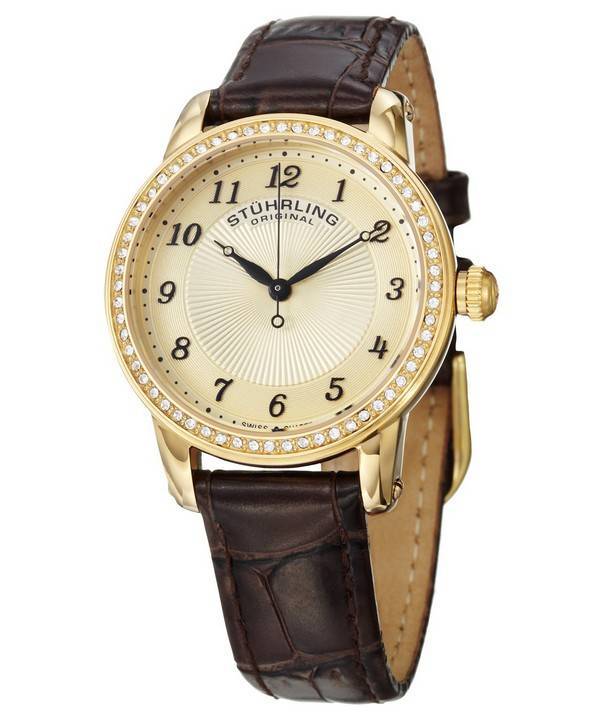 Stuhrling Original symfoni Ultra Slim Swarovski krystaller schweizisk Quartz 651.02 kvinders ur