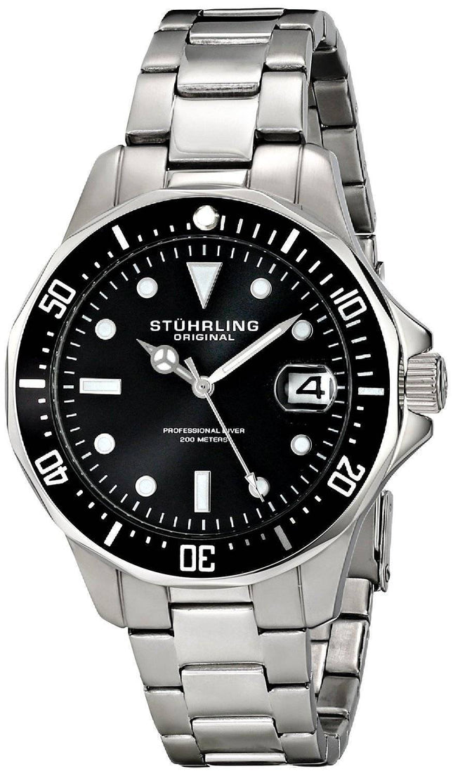 Stuhrling Original Aquadiver 200M kvarts dato 664.01 Herreur