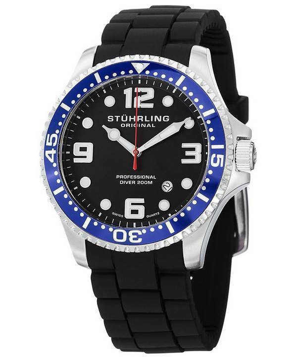 Stuhrling Original Aquadiver schweiziske kvarts 200M 675.01SET Herreur