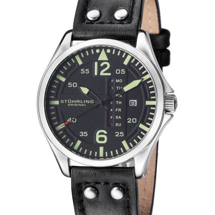 Stuhrling Original Aviator kvarts dag og dato 699.01 mænds ur