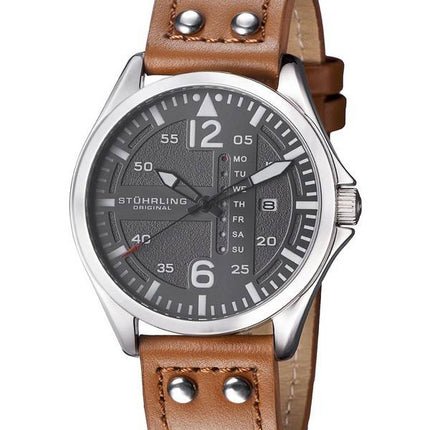 Stuhrling Original Aviator kvarts dag og dato 699.02 mænds ur