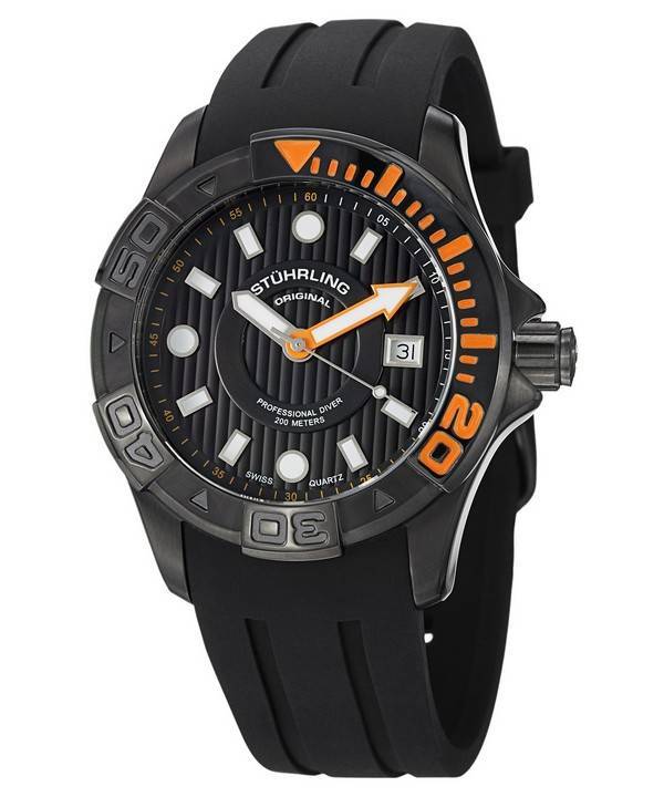 Stuhrling Original Aquadiver Manta Ray schweizisk Quartz 718.04 Herreur