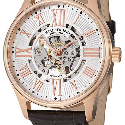 Stuhrling Original Atrium automatisk skelet steg Tone 747.04 Herreur