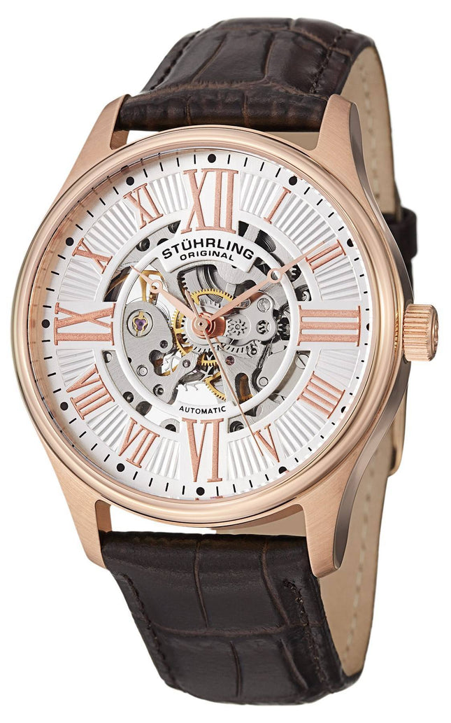 Stuhrling Original Atrium automatisk skelet steg Tone 747.04 Herreur