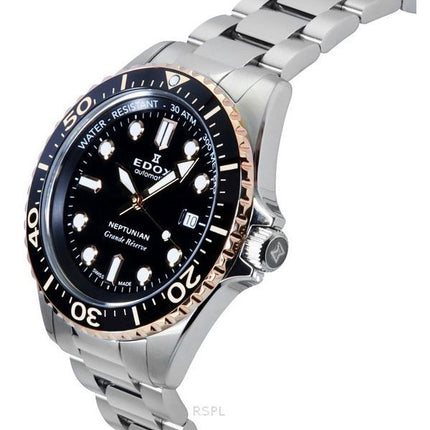 Edox Neptunian Grande Reserve Black Dial Automatic Diver&#39,s 80801 3NRM NIR 300M herreur