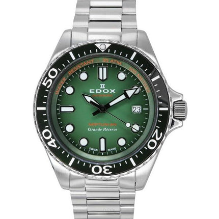 Edox Neptunian Grande Reserve Date Green Dial Automatic Diver's 80801 3VM VDN 300M herreur