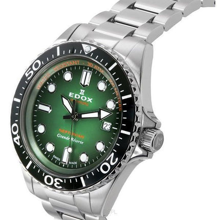 Edox Neptunian Grande Reserve Date Green Dial Automatic Diver's 80801 3VM VDN 300M herreur