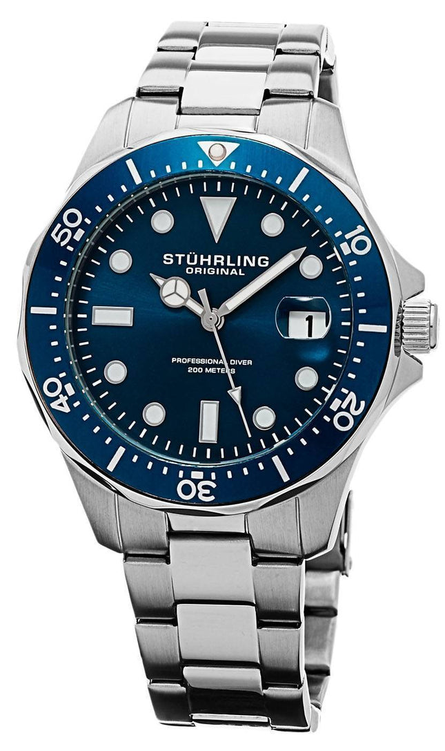 Stuhrling Original Regatta kvarts dykkere 200M 824.02 Herreur