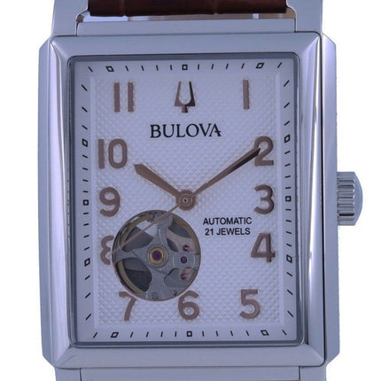 Bulova Sutton White Dial Læderrem Automatisk 96A268 Herreur