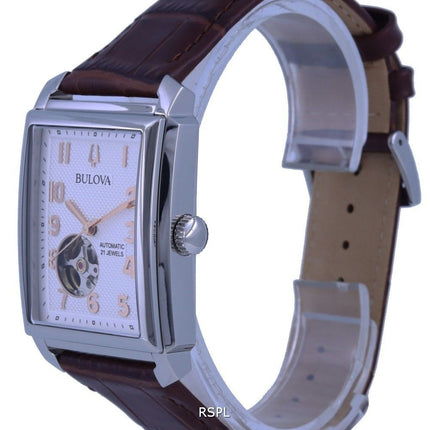 Bulova Sutton White Dial Læderrem Automatisk 96A268 Herreur