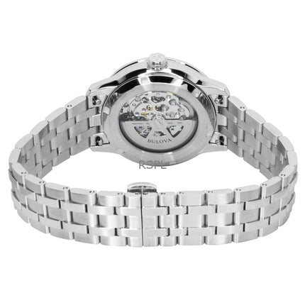 Bulova Sutton rustfrit stål grønt skelet automatisk 96A329 herreur