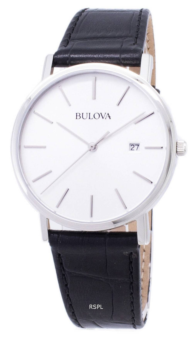 Bulova sort læder 96B104 Herre ur