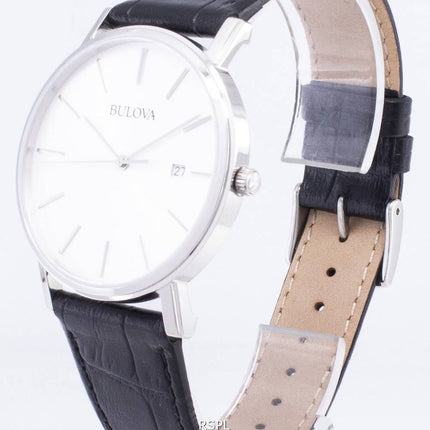Bulova sort læder 96B104 Herre ur