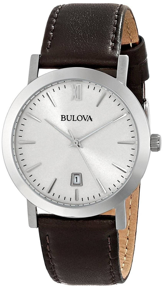 Bulova mørke brun læder rem 96B217 Unisex ur
