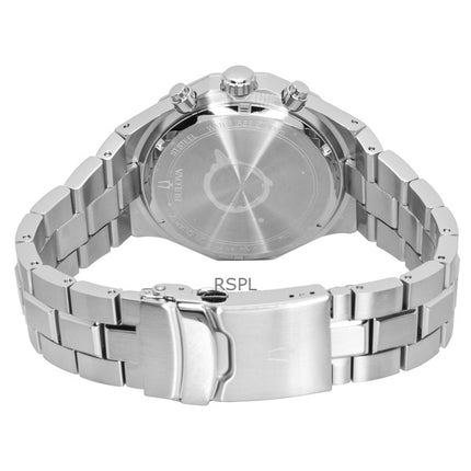 Bulova Octagon Prestige Chronograph Rustfrit Stål Grøn Skive Quartz 96B409 100M Herreur