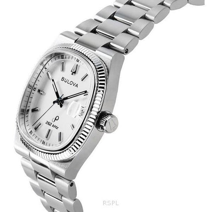 Bulova Classic Super Sevilla 262kHz Precisionist rustfrit stålarmbånd Sølvskive Quartz 96B444 herreur