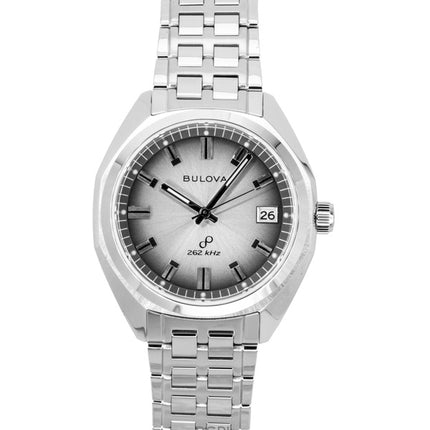 Bulova Jet Star rustfrit stål grå urskive kvarts 96B472 herreur