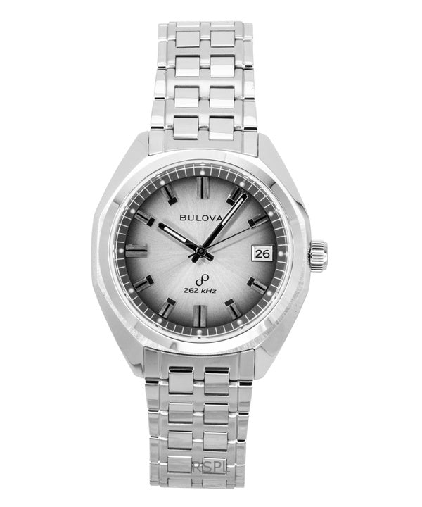 Bulova Jet Star rustfrit stål grå urskive kvarts 96B472 herreur