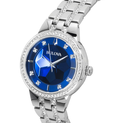 Bulova Phantom Crystal rustfrit stål blå urskive kvarts 96L276 dameur