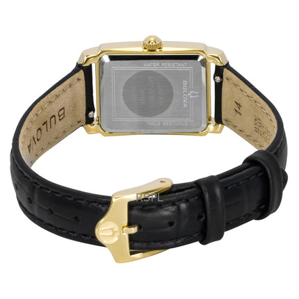 Bulova Sutton læderrem diamant perlemor urskive kvarts 97P166 dameur