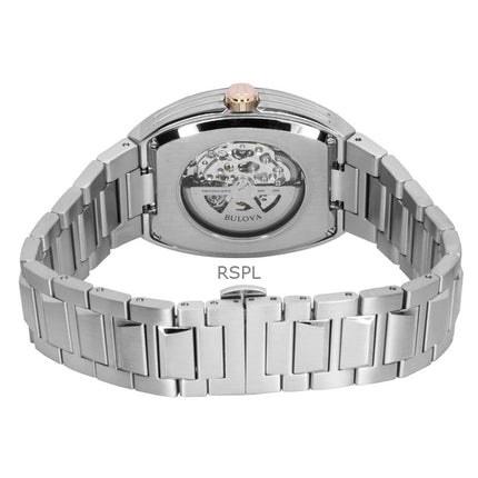 Bulova Maquina rustfrit stål blå urskive automatisk 98A319 herreur