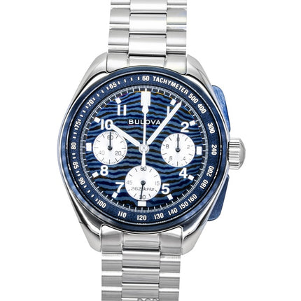 Bulova Lunar Pilot Timascus Chronograph 150th Anniversary Limited Edition blå urskive kvarts 98A329 herreur