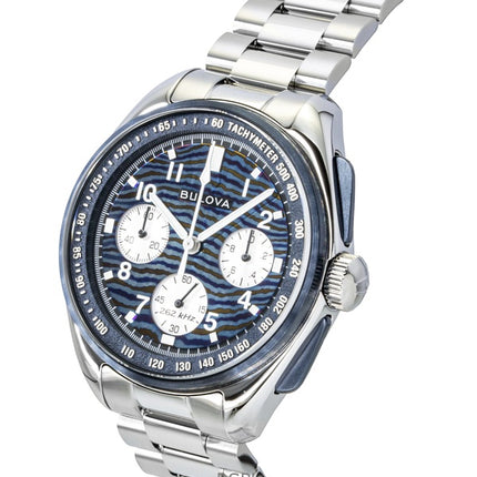 Bulova Lunar Pilot Timascus Chronograph 150th Anniversary Limited Edition blå urskive kvarts 98A329 herreur