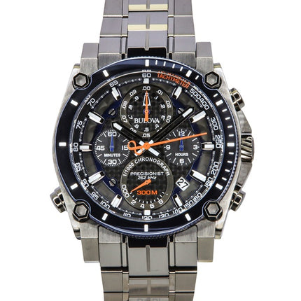 Bulova Icon Precisionist Chronograph Rustfrit Stål Grå Skive Quartz Dykkerur 98B343 300M Herreur