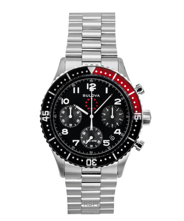 Bulova Marine Star Heritage Special Edition Chronograph Black Dial Quartz Dykkerur 98B451 200M Herreur