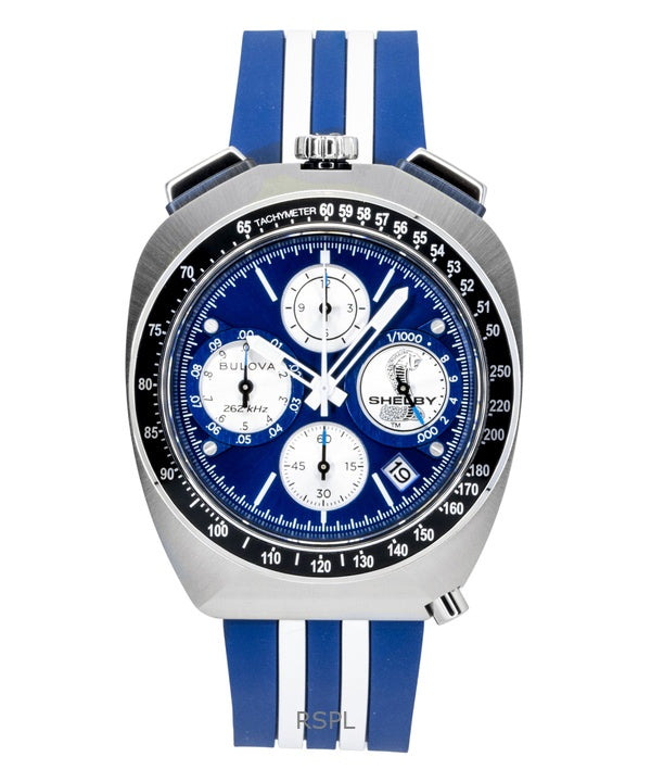 Bulova Shelby Racer Chronograph 150th Anniversary Limited Edition blå urskive kvarts 98B452 herreur